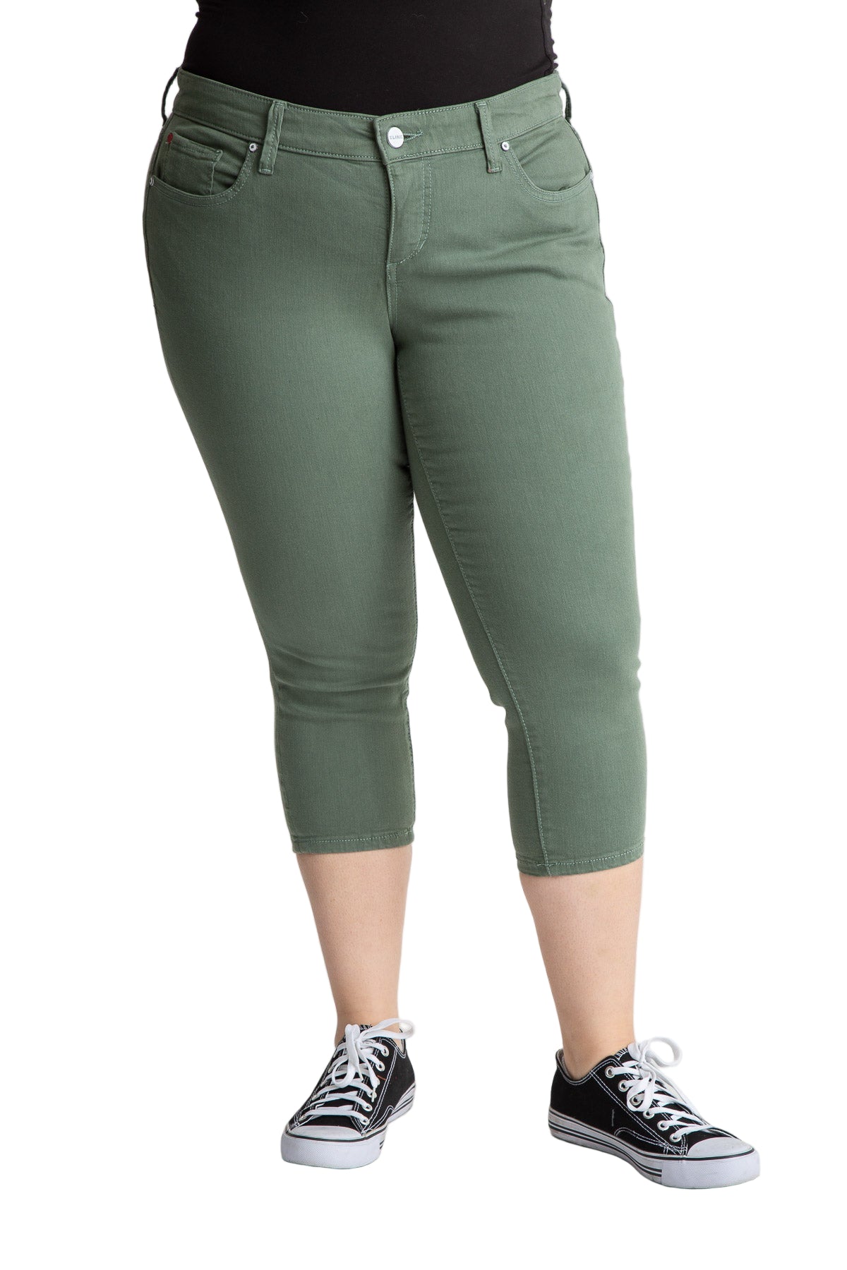 Color Mid Rise Crop in 22" inseam - Myrtle - SLINK JEANS