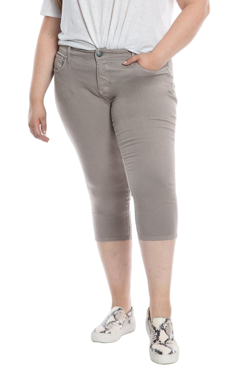 Color Mid Rise Crop in 22" inseam - Ultimate Grey - SLINK JEANS