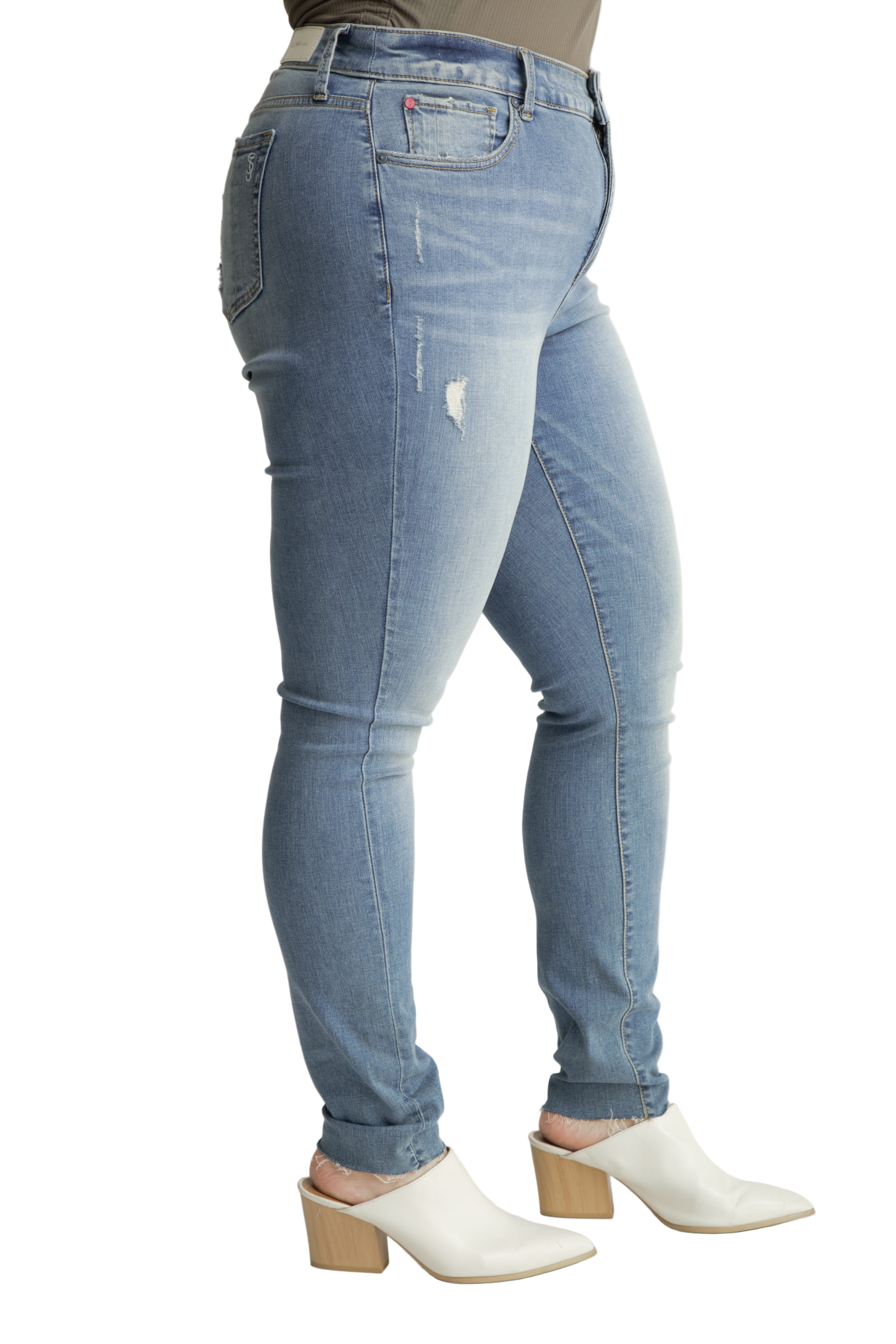 Denim High Rise Skinny in 31" inseam - Paislee - SLINK JEANS