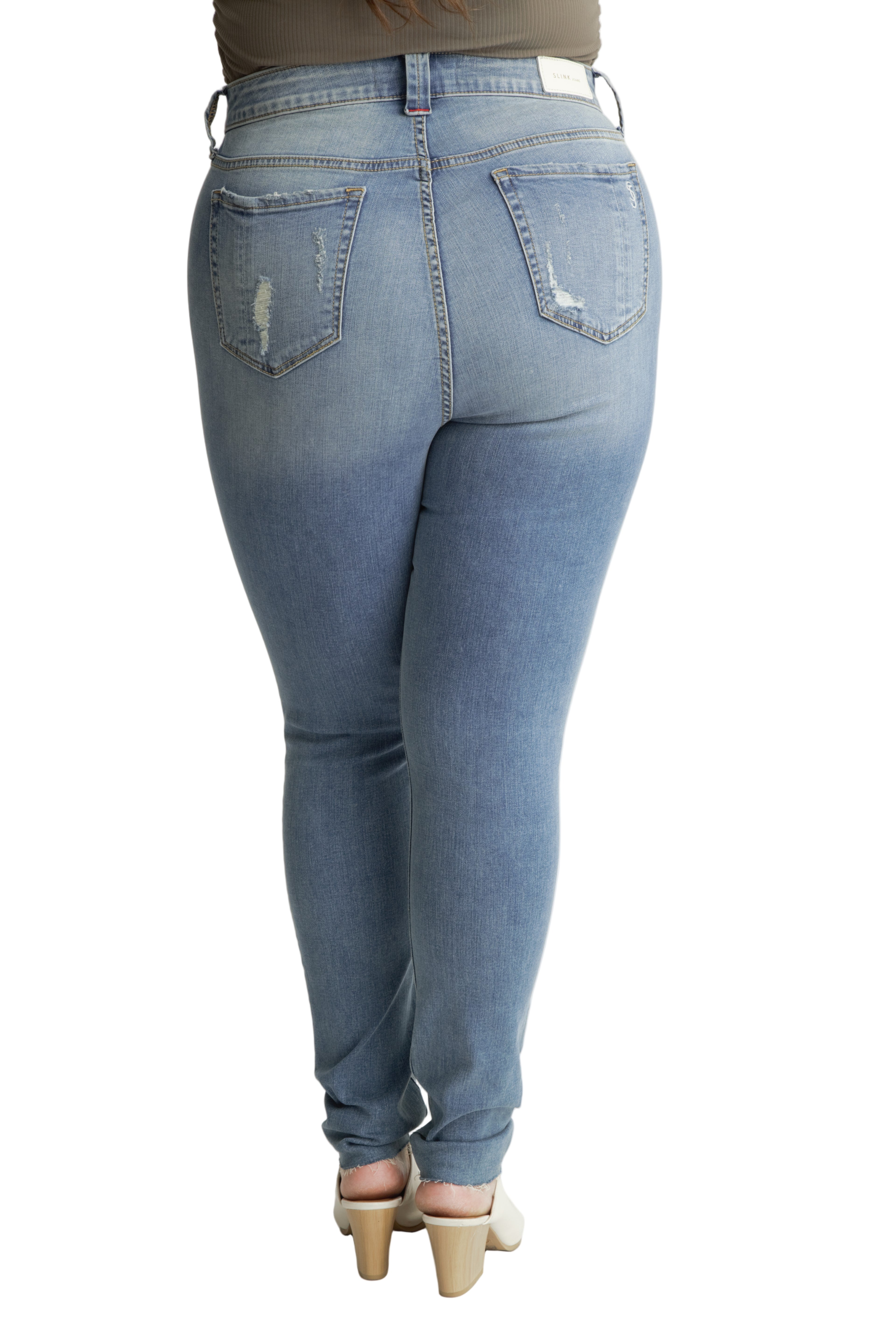 Denim High Rise Skinny in 31" inseam - Paislee - SLINK JEANS