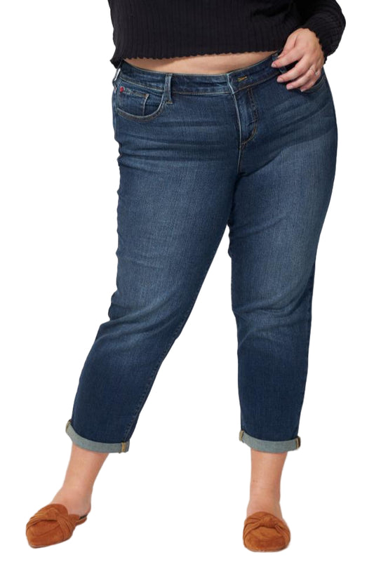 Denim Mid Rise Boyfriend rolled in 25.5" inseam - Kelly