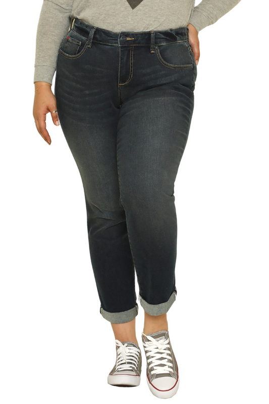 Denim Mid Rise Boyfriend rolled in 25.5" inseam - Vida