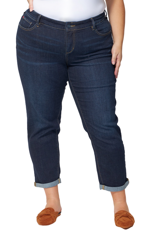 Denim Mid Rise Boyfriend rolled in 25.5" inseam - Amber