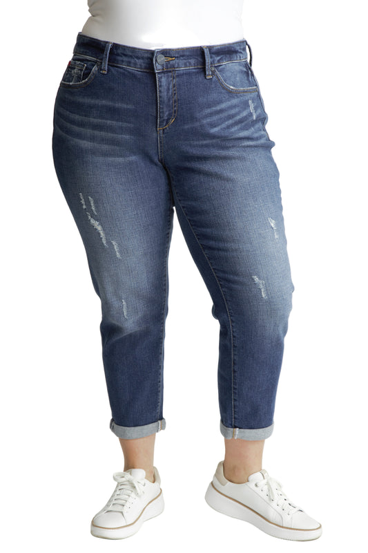 Denim Mid Rise Boyfriend rolled in 25.5" inseam - Linda