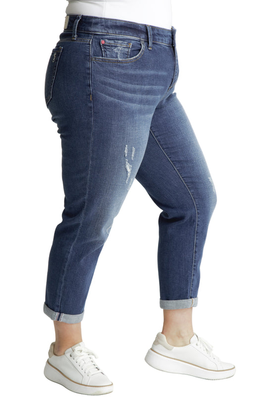Denim Mid Rise Boyfriend rolled in 25.5" inseam - Linda