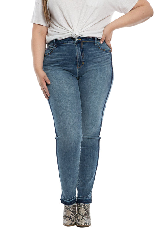 Denim High Rise Boyfriend shadow hem wash in 28" inseam - Kamila