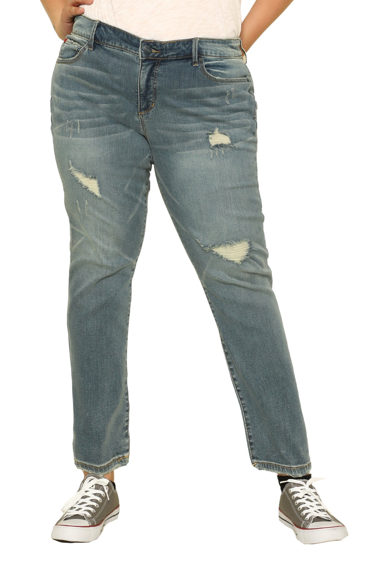 Denim High Rise Ankle skinny in 28" inseam - Ariah - SLINK JEANS