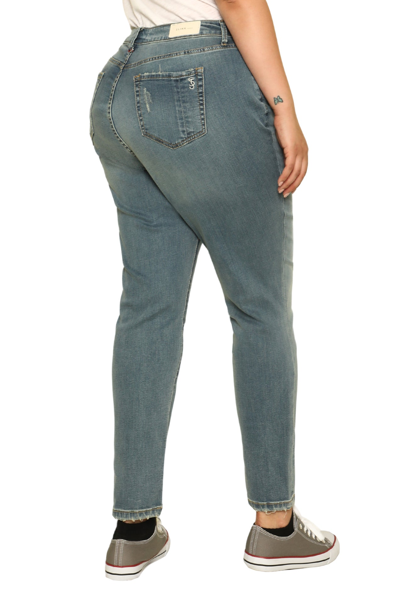Denim High Rise Ankle skinny in 28" inseam - Ariah - SLINK JEANS