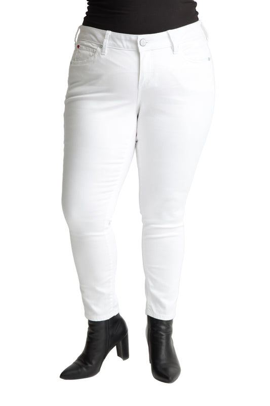 Color high rise skinny in 27" inseam ankle length - White