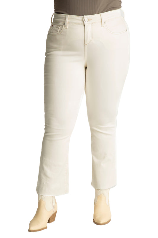 Color high rise flare in 28" inseam - Cream