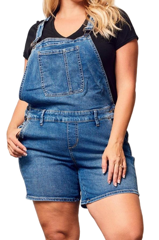 Denim short overall bibs in 5.5" inseam - Genesis - SLINK JEANS