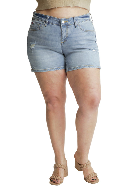 Denim shorts mid rise with side vents in 5.5" Inseam - Avery - SLINK JEANS