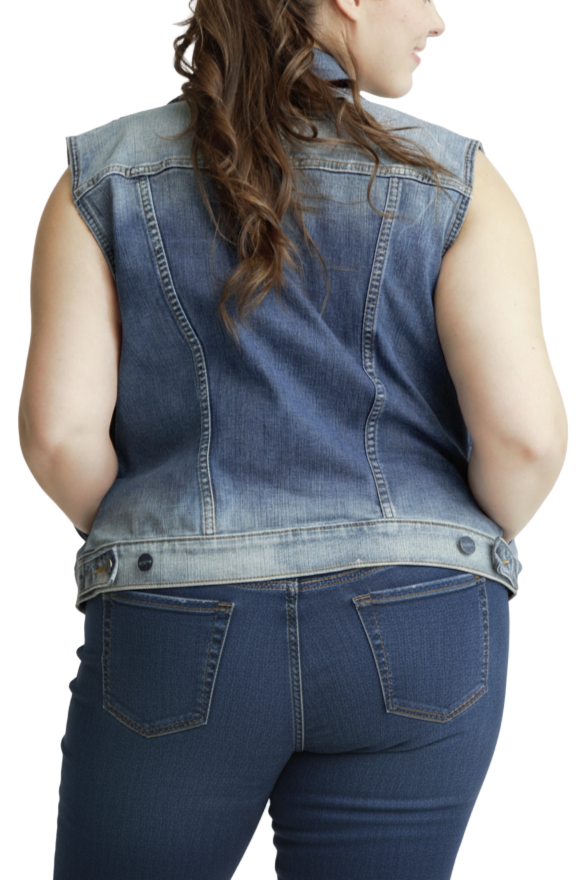 Denim Vest 25" Length - Audrey - SLINK JEANS