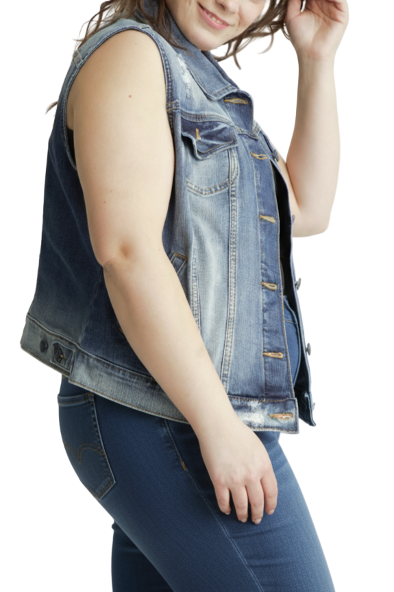 Denim Vest 25" Length - Audrey - SLINK JEANS