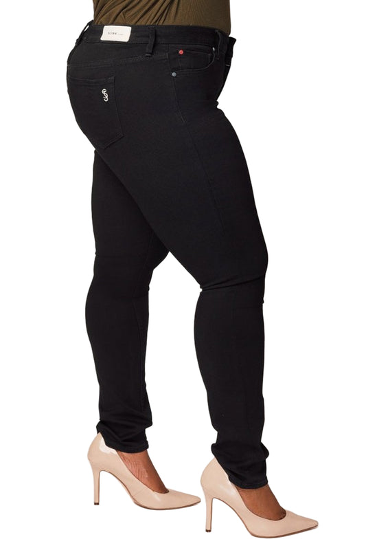 Color Mid Rise Skinny in 32" inseam - Solid Black