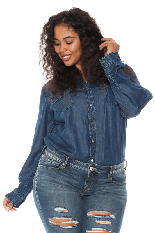 Tencel Roll-Tab shirt - Bianca