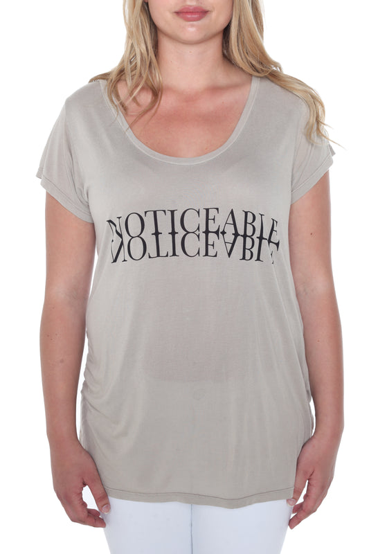 Noticeable Scoop Neck Tee - Greystone