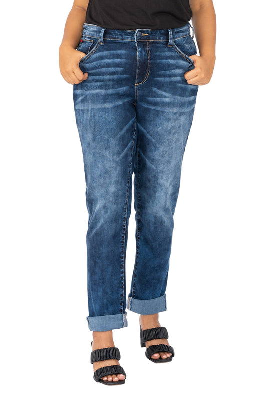 Denim High Rise Boyfriend rolled in 28" inseam- Harper