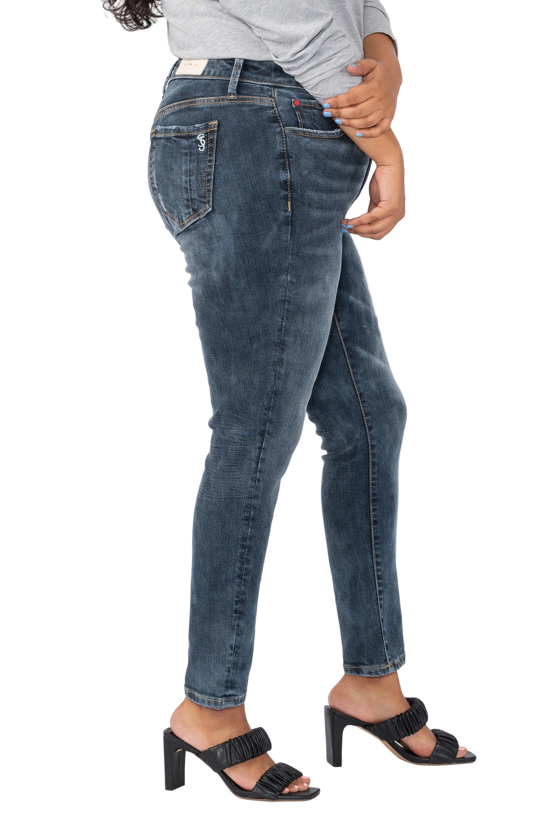 Denim High Rise Ankle Skinny in 28" inseam - Emory - SLINK JEANS