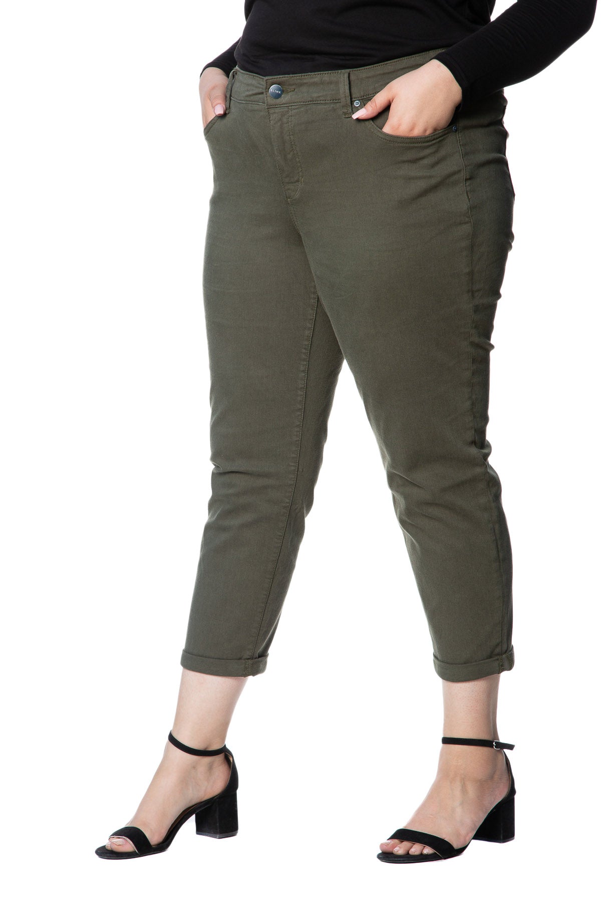 Mid Rise Boyfriend - Bronze Green - SLINK JEANS