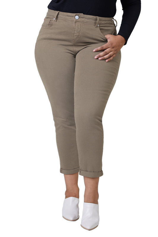High Rise Boyfriend - Dark Olive - SLINK JEANS