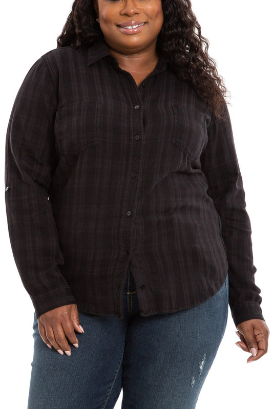 Plaid Work Shirt - Black - SLINK JEANS