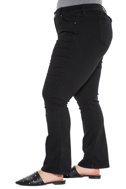 The High Waist Bootcut - Jet Black - SLINK JEANS