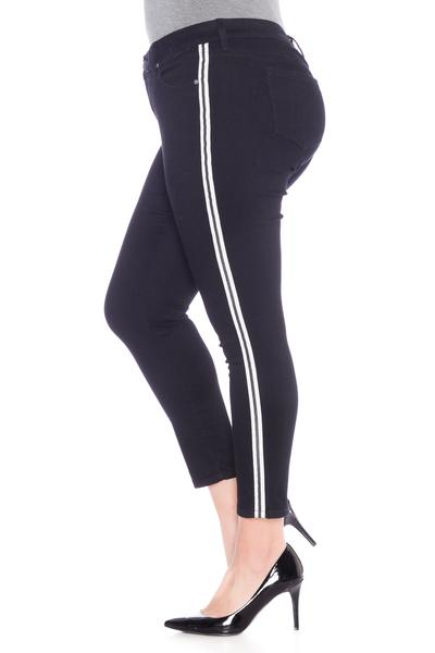 Double Stripe Ankle - SOLID BLACK - SLINK JEANS