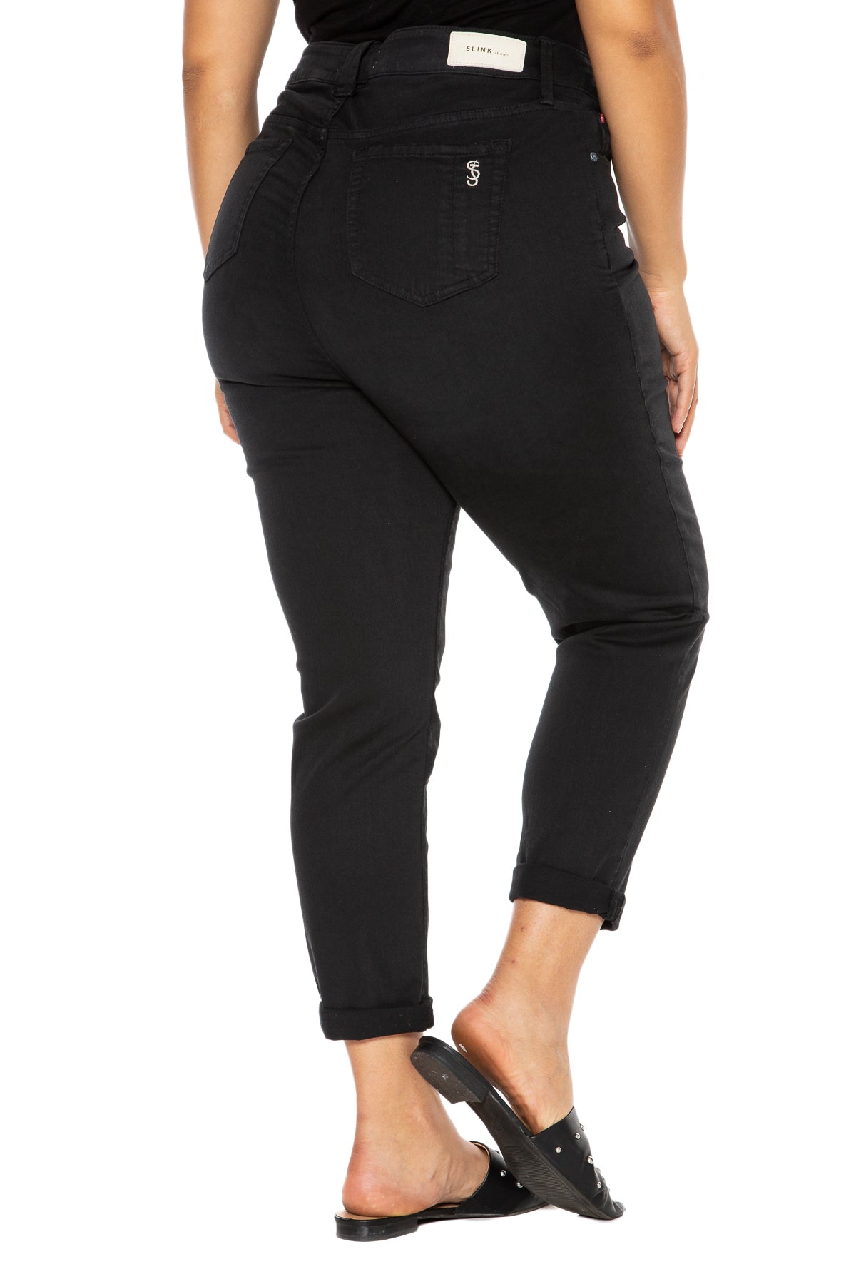 High Rise Boyfriend - BLACK - SLINK JEANS
