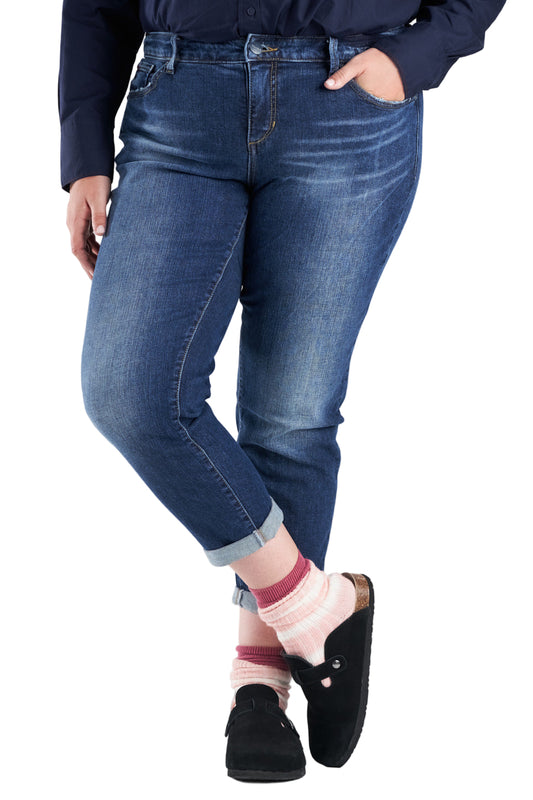 Denim Mid Rise Boyfriend in rolled 25.5" inseam - Karen