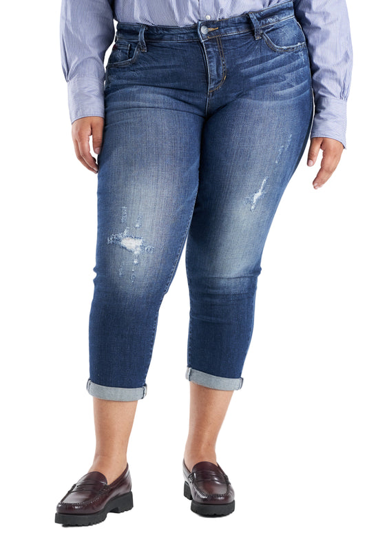 Denim Mid Rise Boyfriend rolled in 25.5" inseam - Marina