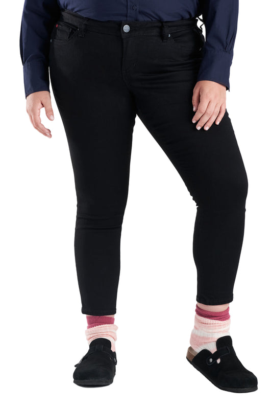 Color Mid Rise Ankle Skinny in 27" inseam - Black