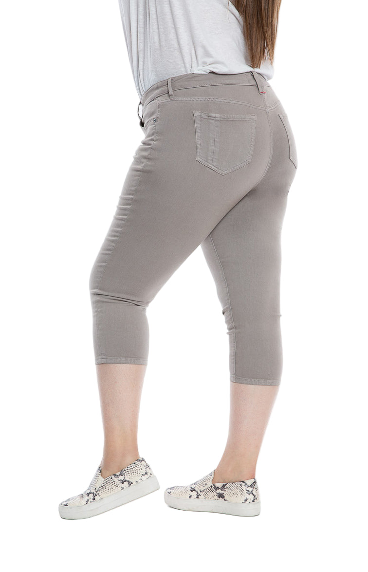 Color Mid Rise Crop in 22" inseam - Ultimate Grey - SLINK JEANS