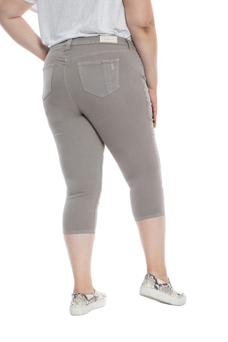 Color Mid Rise Crop in 22" inseam - Ultimate Grey - SLINK JEANS