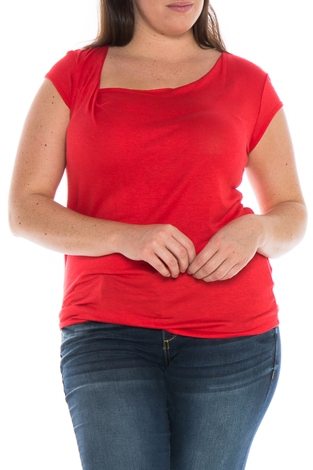 Draped Neckline Tee - SLINK JEANS