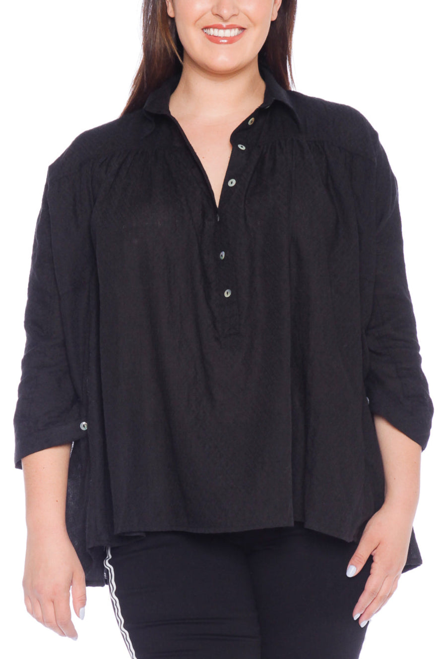 Babydoll Top - BLACK - SLINK JEANS