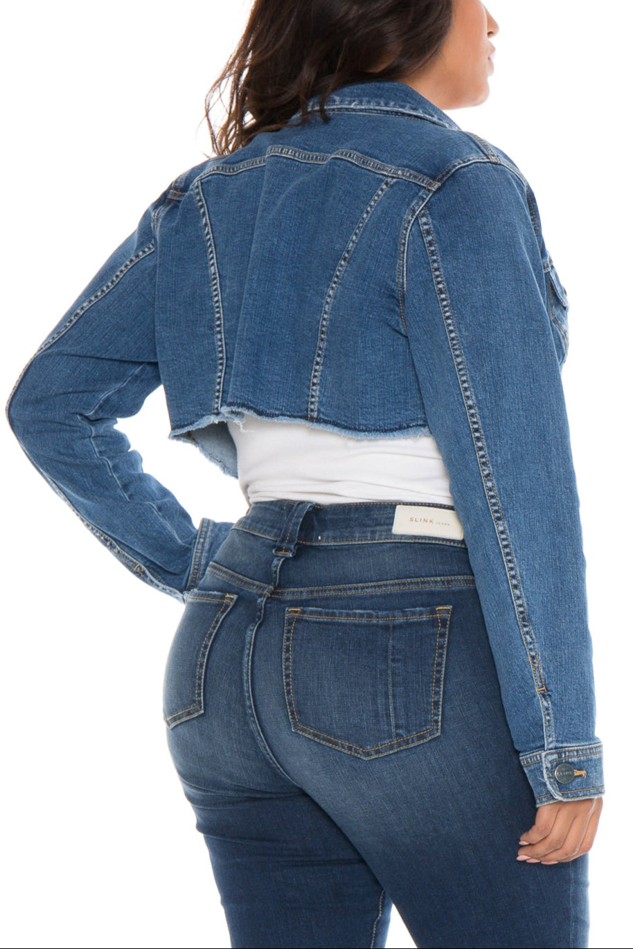 Frayed Hem Crop Jacket - CRISTEN - SLINK JEANS