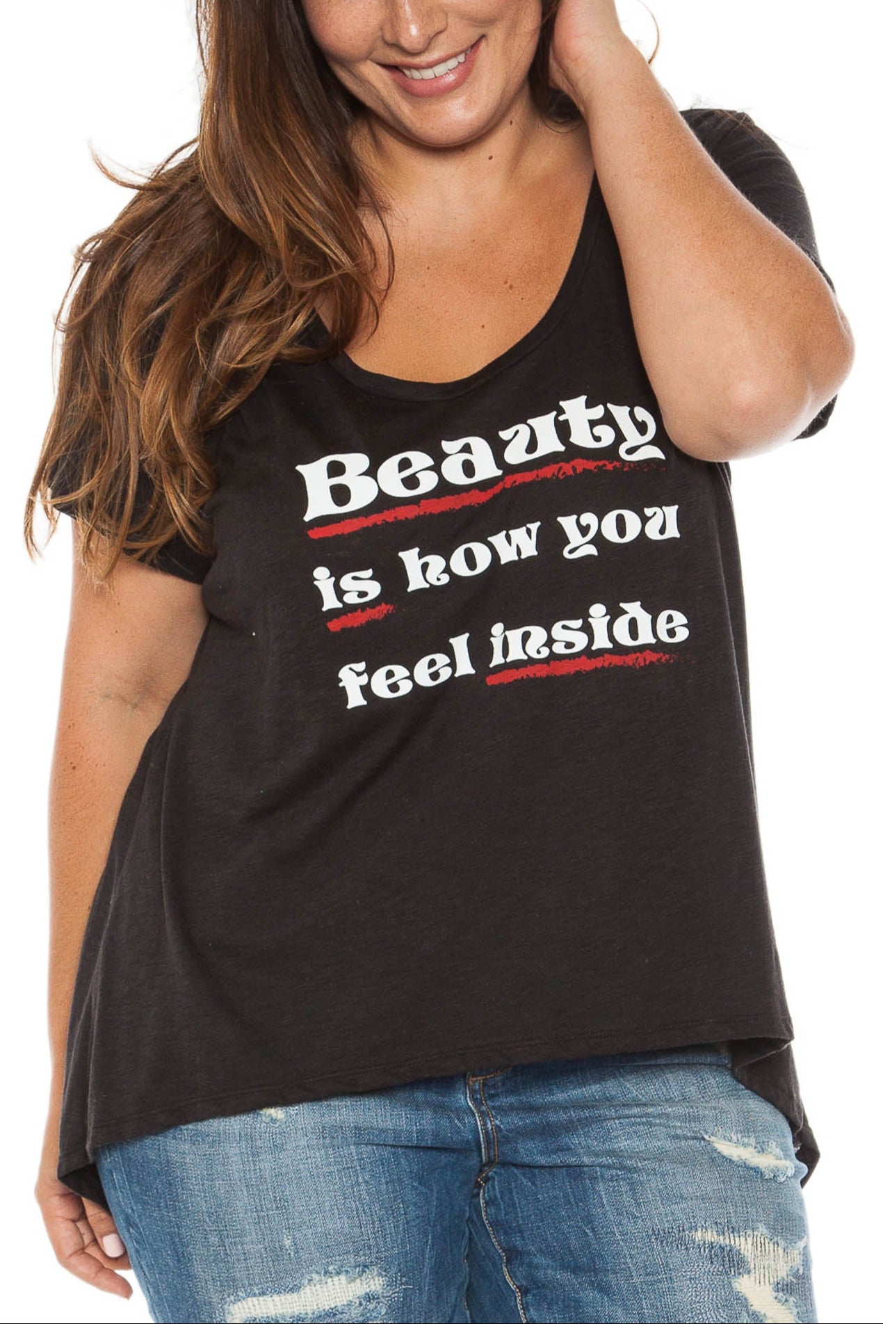 Short Sleeve Tee - BEAUTY IS HOW - SLINK JEANS