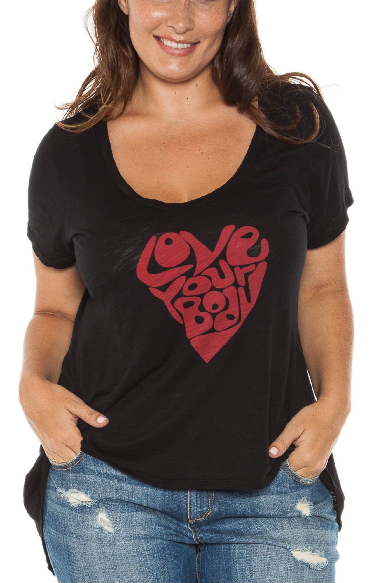 Short Sleeve Tee - LOVE YOUR BODY - SLINK JEANS