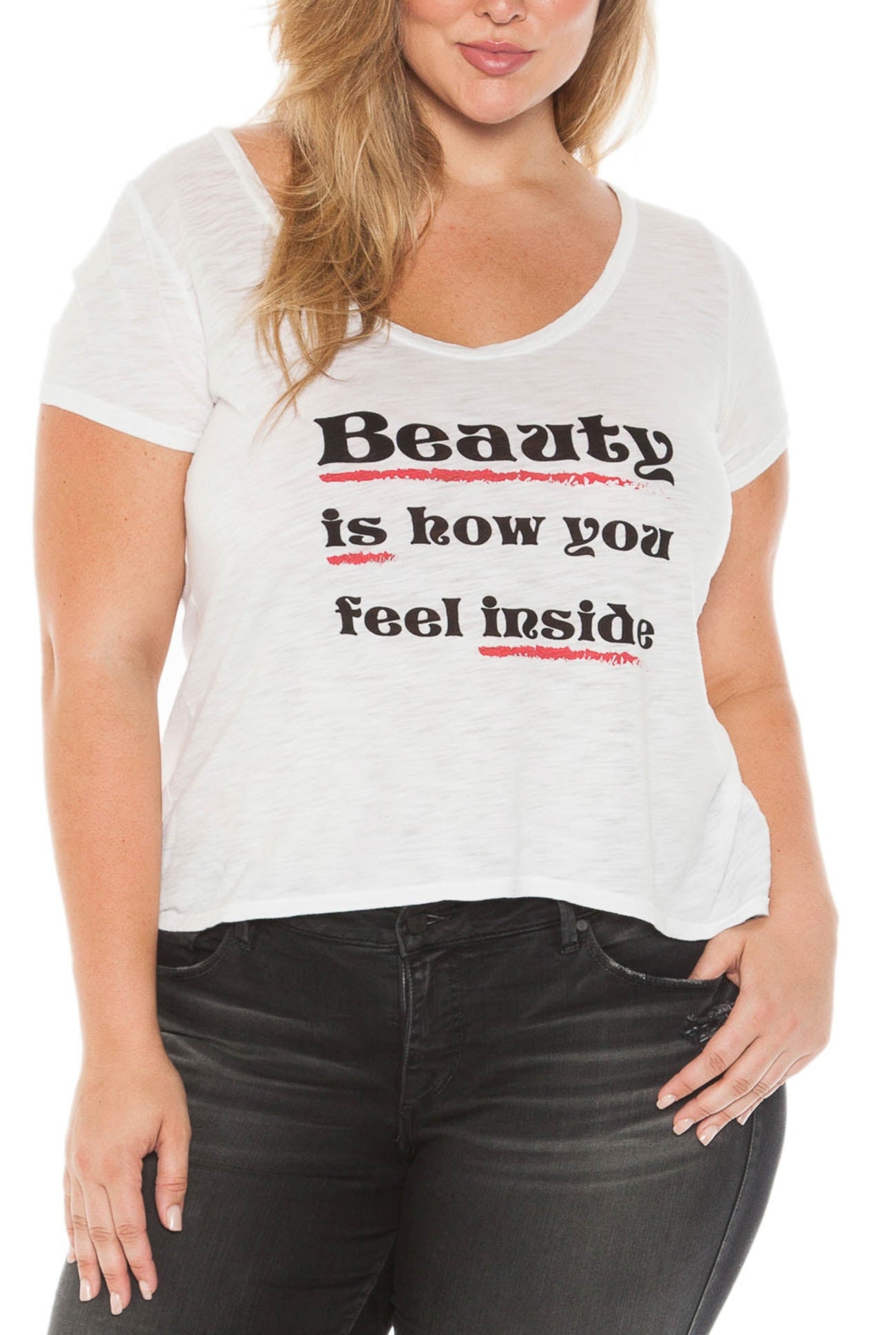 Short Sleeve Tee - BEAUTY IS HOW - SLINK JEANS