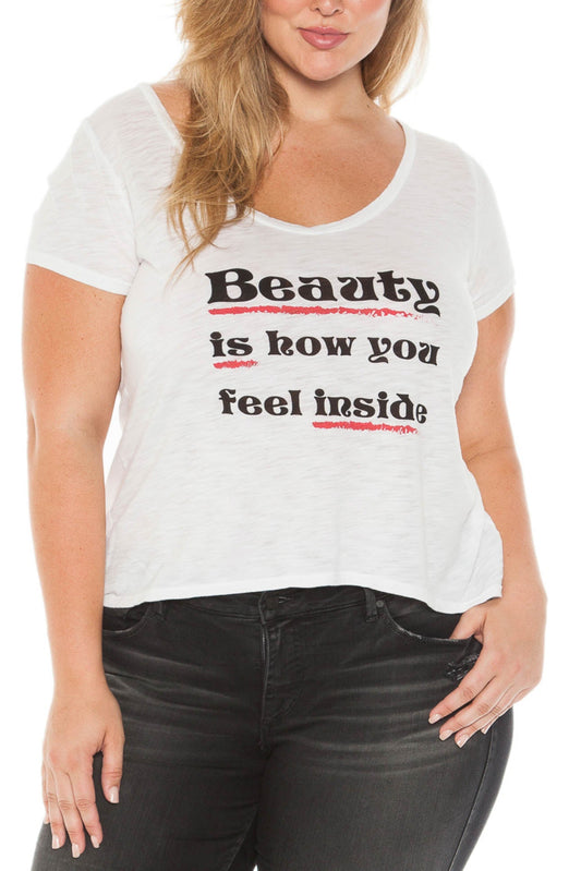 Short Sleeve Tee - BEAUTY IS HOW - SLINK JEANS