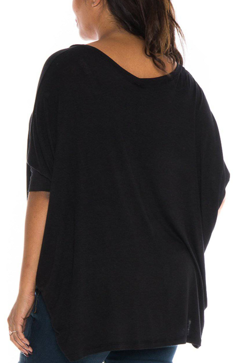 Oversized V-Neck Top - SLINK JEANS