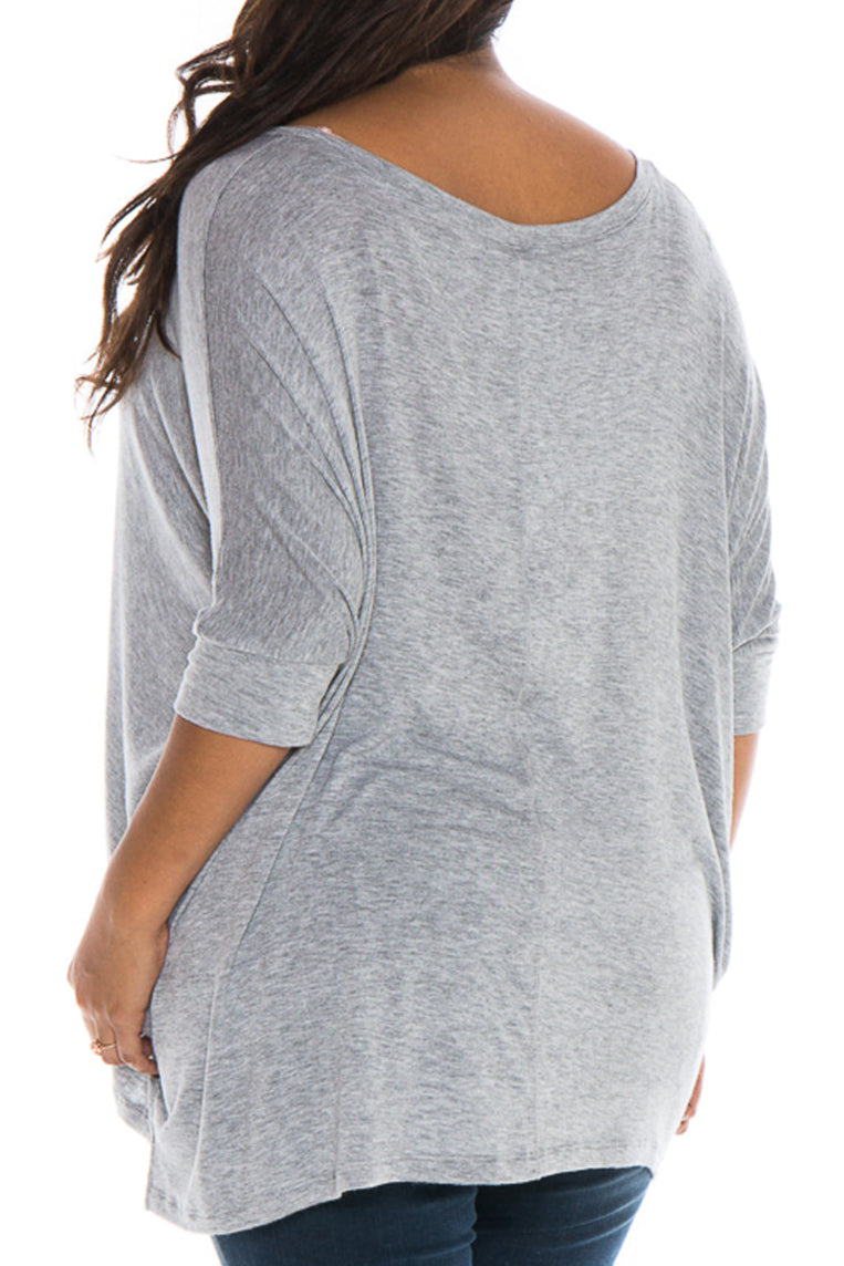 Oversized V-Neck Top - SLINK JEANS