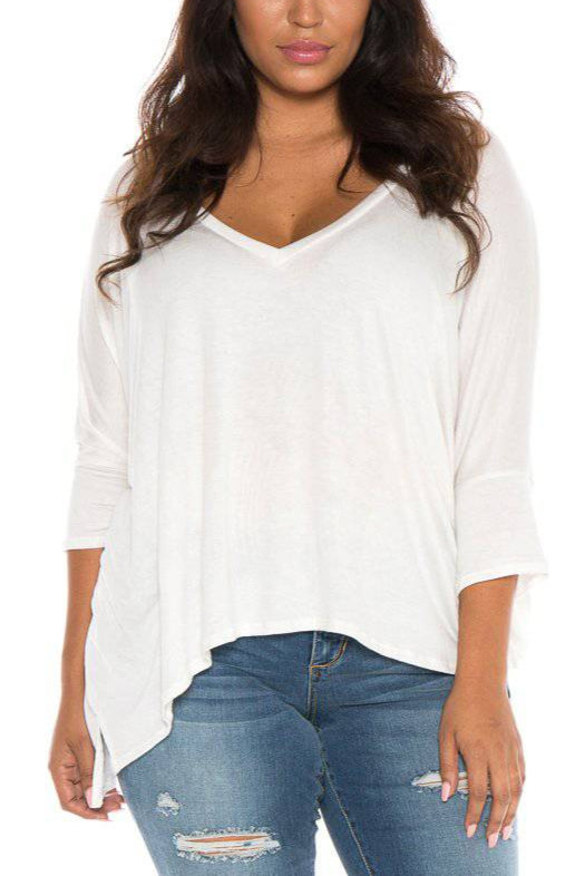 Oversized V-Neck Top - SLINK JEANS