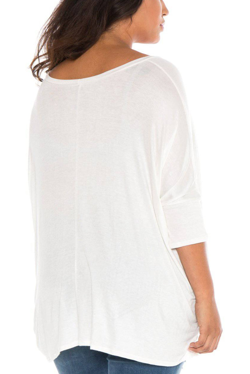 Oversized V-Neck Top - SLINK JEANS