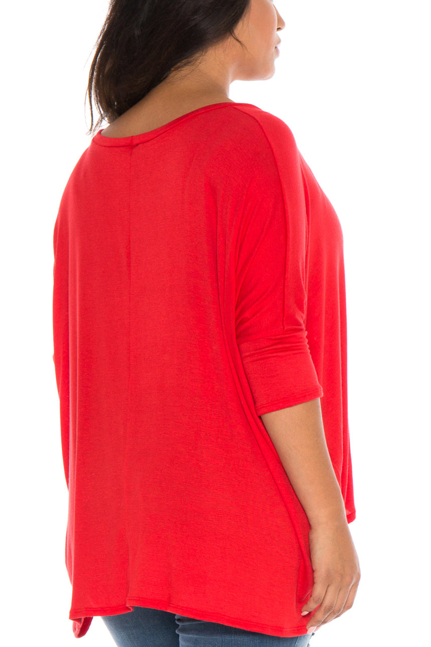 Oversized V-Neck Top - SLINK JEANS