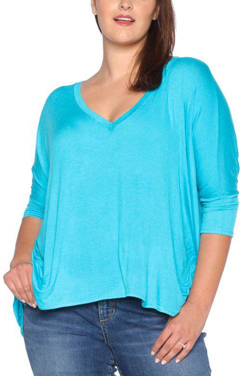 Oversized V-Neck Top - SLINK JEANS