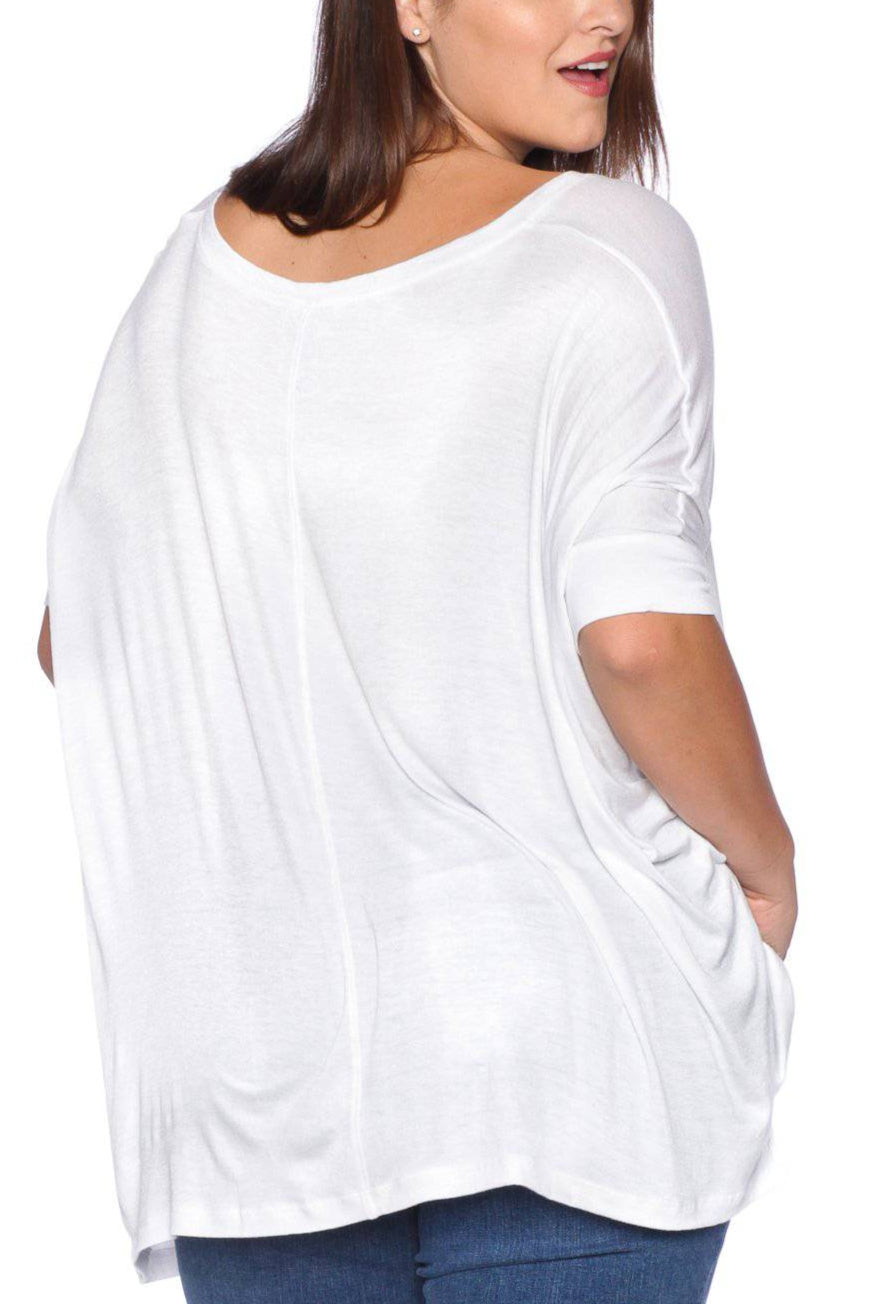 Oversized V-Neck Top - SLINK JEANS