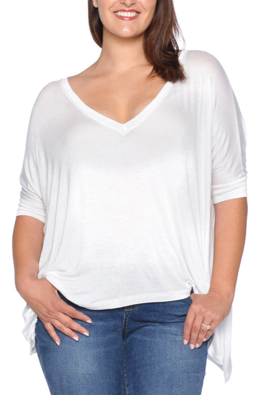 Oversized V-Neck Top - SLINK JEANS
