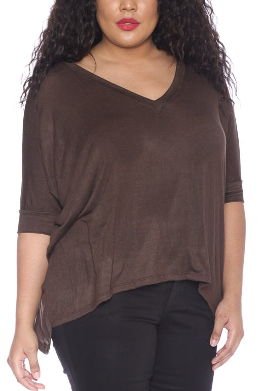 Oversized V-Neck Top - SLINK JEANS